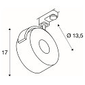SLV LED 3-Phase Spot KALU TRACK LEDDISK 3000K, white