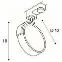 3-fase spot KALU TRACK incl. 3-fase adapter, instelbaar GU10 IP20, zwart dimbaar