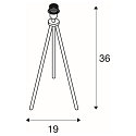 SLV Tafelarmatuur FENDA II TRIPOD BASIS met schakelaar, zonder lampenkap E27 IP20, zwart 