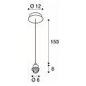 Pendelarmatuur FENDA zonder lampenkap E27 IP20, zwart dimbaar