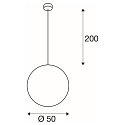 SLV Pendelarmatuur ROTOBALL 25 E27, zilvergrijs