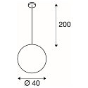 SLV Pendelarmatuur ROTOBALL 40 E27, zilvergrijs, wit