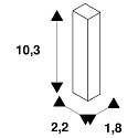 SLV Accessories for EASYTEC II - Ceiling suspension, 10cm, silver grey