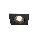 Inbouwarmatuur PIREQ QPAR51 SQUARE DOWNLIGHT draaibaar, roteerbaar GU10 IP20, zwart mat dimbaar