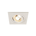 Inbouwarmatuur PIREQ QPAR51 SQUARE DOWNLIGHT draaibaar, roteerbaar GU10 IP20, wit mat dimbaar