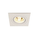 SLV Inbouwarmatuur PIREQ QPAR51 SQUARE DOWNLIGHT draaibaar, roteerbaar GU10 IP20, wit mat dimbaar