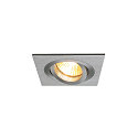Inbouwarmatuur PIREQ QPAR51 SQUARE DOWNLIGHT draaibaar, roteerbaar GU10 IP20, aluminium geborsteld dimbaar
