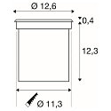 Premium LED Outdoor Floor recessed luminaire ROCCI 125 RUND, IP67, stainless steel 316, 8.6W 120� 3000K 580lm