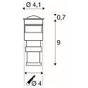 SLV Inbouwarmatuur voor buiten POWER TRAIL-LITE rond IP 67, rvs