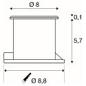 SLV Vloerinbouwarmatuur DASAR� FLAT 80 rond, stijf, toegankelijk IP65 / IP67, rvs geborsteld 