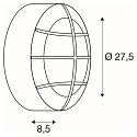 SLV Wandarmatuur voor buitenshuis BULAN GRID rond E27 IP44, antraciet