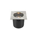 SLV Vloerinbouwarmatuur DASAR ES111 hoekig GU10 IP67, rvs, zwart