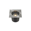 SLV Vloerinbouwarmatuur DASAR ES111 hoekig GU10 IP67, rvs, zwart