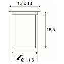 SLV Outdoor luminaire DASAR 115 GU10 Recessed luminaire, Stainless steel cover square/rectangular