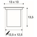 SLV Inbouwarmatuur voor buiten DASAR� 115 SQUARE hoekig, begaanbaar, cardanisch draaien GU10 IP67, rvs dimbaar