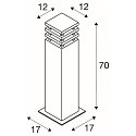 SLV Outdoor Floorlamp RUSTY SQUARE 70, IP55, 71 x 12 x 12cm, E27 TC-DSE, FeCSi steel rust color