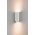 SLV Wandarmatuur voor buitenshuis THEO UP/DOWN QPAR51 hoekig, direct / indirect GU10 IP44, wit dimbaar