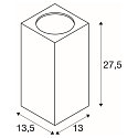 SLV Wandarmatuur voor buitenshuis BIG THEO UP/DOWN hoekig, direct / indirect GU10 IP44, zilvergrijs dimbaar