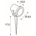 SLV Outdoor spot NAUTILUS SPIKE QPAR51, IP55 IK04, GU10,  swiveling, inox 316