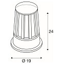 SLV Sokkelarmatuur CONE bekabeld, conisch E27 IP54, antraciet dimbaar