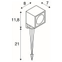 SLV Outdoor LED spot NAUTILUS 10 CUBE, IP65 IK04, 9W 3000K 520lm 45�, anthracite
