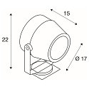 SLV Buitenspot FLAC BEAM LED IP65, grijs