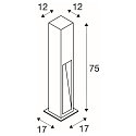 SLV Staande armatuur voor buiten ARROCK STONE 75 COB hoekig, lang LED IP55, basaltgrijs, rvs 