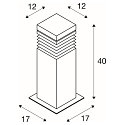 SLV Staande armatuur voor buiten ARROCK GRANITE 40 hoekig, met diffuser E27 IP44, rvs, grijs, salt & pepper dimbaar