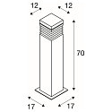 SLV Staande armatuur voor buiten ARROCK GRANITE 70 hoekig, met diffuser E27 IP44, rvs, grijs, salt & pepper dimbaar