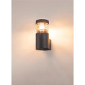 SLV Wandarmatuur voor buitenshuis F-POL WALL cilindrisch E27 IP54, antraciet dimbaar