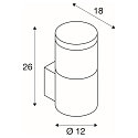 SLV Wandarmatuur voor buitenshuis F-POL WALL cilindrisch E27 IP54, antraciet dimbaar
