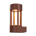 Wandarmatuur voor buitenshuis SLOTS WALL cilindrisch, direct / indirect, schakelbaar IP44, roest 