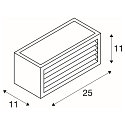 Wandarmatuur BOX-L 1-vlams, hoekig E27 IP44, wit dimbaar