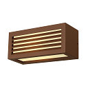 Wandarmatuur BOX-L 1-vlams, hoekig E27 IP44, roest dimbaar