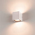 SLV Outdoor Wall luminaire SITRA CUBE, UP/DOWN, IP44, 2x GX53 TCR-TSE max. 9W, white