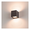 Wandarmatuur voor buitenshuis SITRA CUBE up down, cubusvorm GX53 IP44, antraciet dimbaar