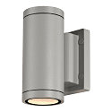 Wandarmatuur voor buitenshuis MYRA UP/DOWN stijf, direct / indirect GU10 IP55, zilvergrijs dimbaar
