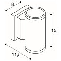 Wandarmatuur voor buitenshuis MYRA UP/DOWN stijf, direct / indirect GU10 IP55, zilvergrijs dimbaar