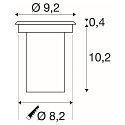 SLV LED Floor recessed luminaire DASAR LED LV Outdoor luminaire, round, stainless steel 316, 40�, 6W, PowerLED, 3000K, IP67