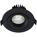 Inbouwarmatuur VELIA TILT rond IP44, zwart mat dimbaar 11W 740lm 3000K