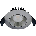 Inbouwarmatuur VELIA LOW PROFILE rond IP44, aluminium geborsteld dimbaar 5,5W 310lm 2700K
