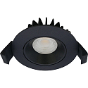 Inbouwarmatuur VELIA LOW PROFILE rond IP44, zwart mat dimbaar 5,5W 320lm 3000K