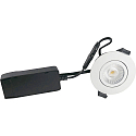 Inbouwarmatuur LOW PROFILE rond IP54, wit mat dimbaar 6W 450lm 2700K