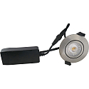 Inbouwarmatuur LOW PROFILE rond IP54, aluminium geborsteld dimbaar 6W 470lm 3000K