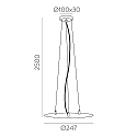ACB Pendelophanging LISBOA 40 - ON-OFF / TRIAC - 250CM 3-voudig, zwart mat