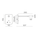 ACB Wandarmatuur SENDA 16/3835 met schakelaar, met USB-aansluiting, instelbaar IP20, zwart