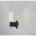 ACB wall luminaire ROMEO 16/3971 with switch, with USB connection, adjustable E27 IP20, nickel matt