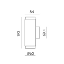 ACB Wandarmatuur LUX 16/3989-2 IP20, zwart, zwart glanzend