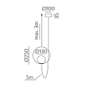 ACB Pendelarmatuur HALO 3815/1 1-vlams IP20, opaal, zwart