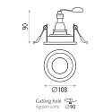 ACB ceiling recessed luminaire MUSCA 1 flame, round GU10 IP20, white 